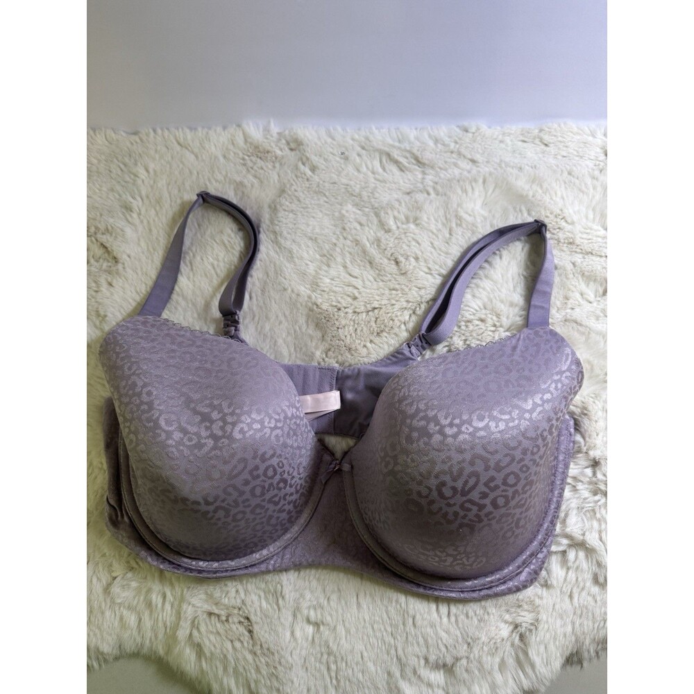Victoria’s Secret Body By Victoria 38DDD Lined Demi Bra Purple Underwire Leopard